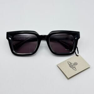 Vivienne Westwood Sunglasses Cary VW5026 001 Black Rectangle Frame Gray Lens New